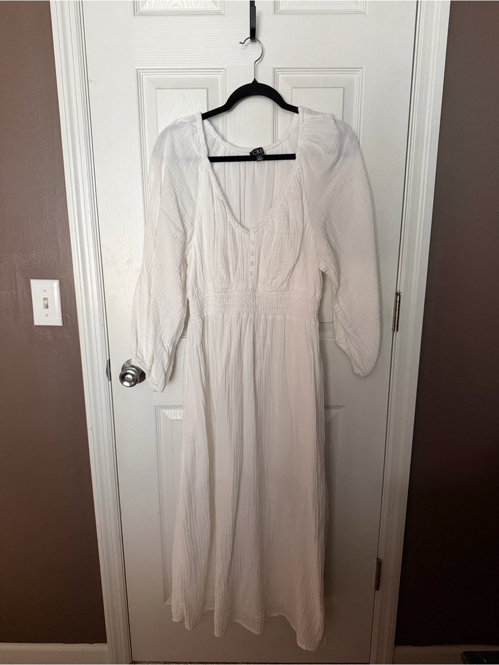 J crew gaze dress 100% cotton Maxi Dress with V-Neck and Smocked Waist - Picture 6 of 6
